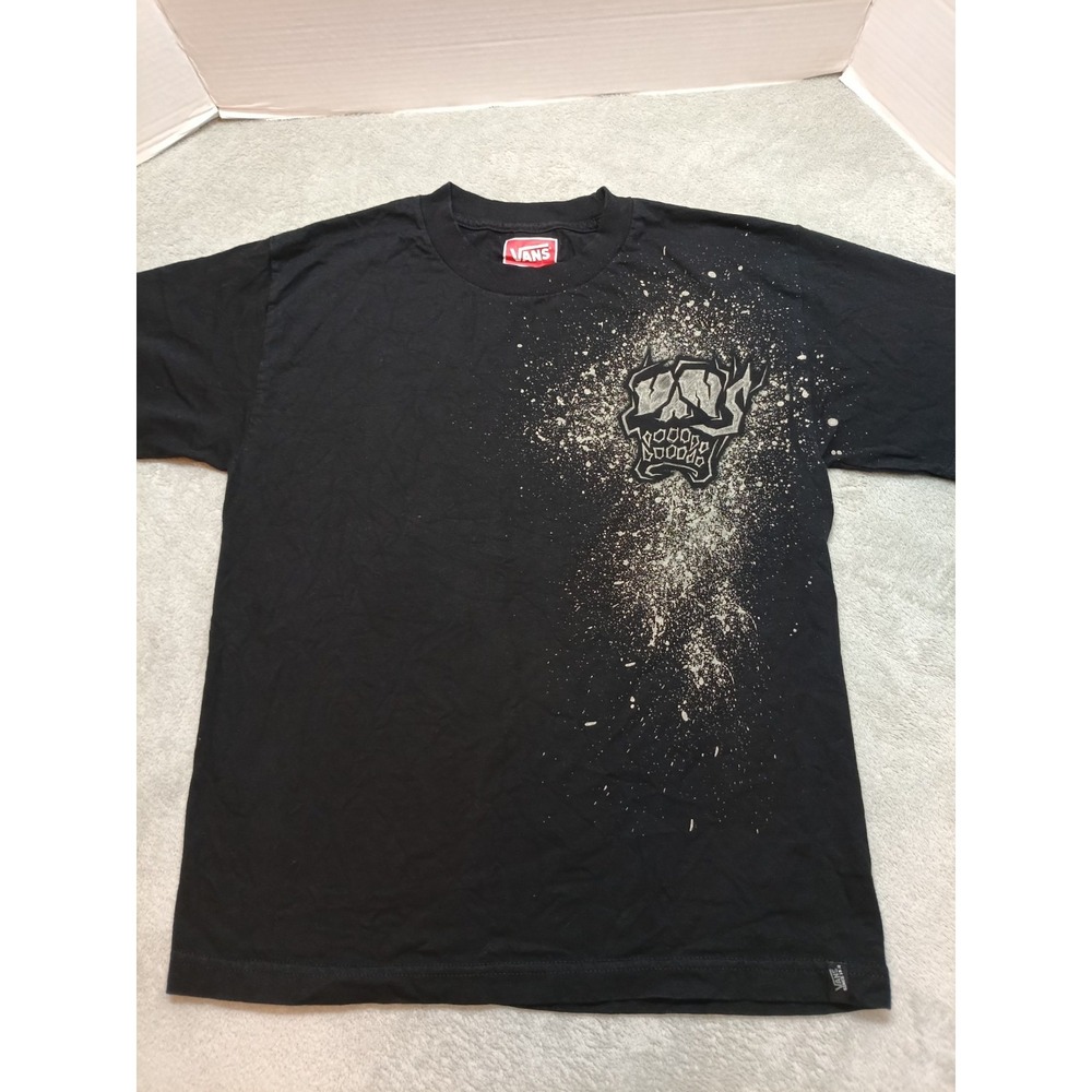 Vintage Vans Mens L (Fits M) Black Graphic T-shirt Y2K Grunge Skater Hip Hop - Picture 4 of 12
